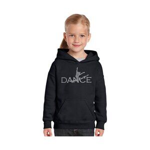 NWT La Pop Art Big Girls Graphic Dance Word Art Hooded Sweatshirt Black S